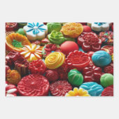 Feuille De Papier Cadeau Un assortiment vibrant de fleurs (Devant 3)