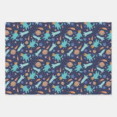 Feuille De Papier Cadeau Un astronaute de chat dans l'espace Planètes de fu (Devant 3)