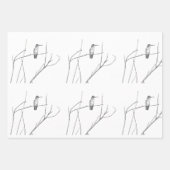 Feuille De Papier Cadeau Un colibri sur un bâton (Devant 2)