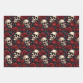 Feuille De Papier Cadeau Un crâne et une série Rose 10 (Devant)