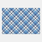 Feuille De Papier Cadeau Un design élégant en plaid bleu (Devant 3)