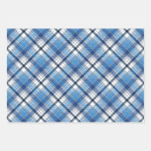 Feuille De Papier Cadeau Un design élégant en plaid bleu (Devant 2)