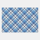Feuille De Papier Cadeau Un design élégant en plaid bleu (Devant)