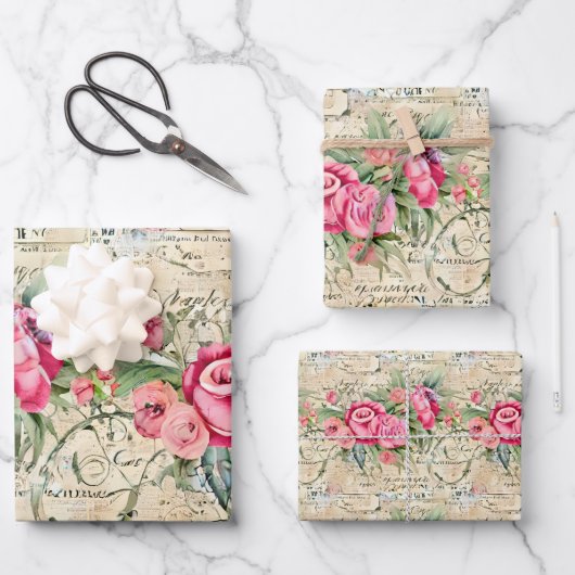 Feuille De Papier Cadeau Un Ephémère français série 26 (Recto)