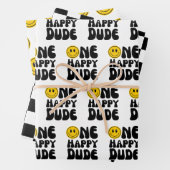 Feuille De Papier Cadeau Un Joyeux Mec Happy Face Boy Premier anniversaire (En situation)