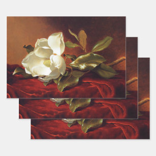 Feuille De Papier Cadeau Un magnolia sur velours rouge, peinture célèbre