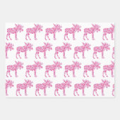 Feuille De Papier Cadeau Un mignon orignal composé de petits coeurs roses (Devant 3)