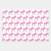 Feuille De Papier Cadeau Un mignon orignal composé de petits coeurs roses (Devant 2)