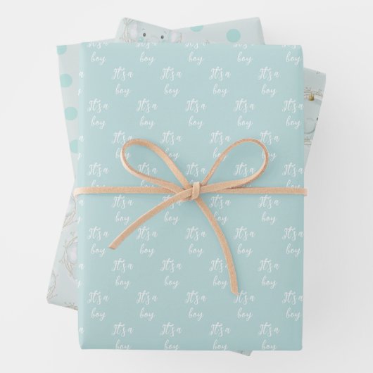 Feuille De Papier Cadeau Un petit Baby shower éléphant (En situation)