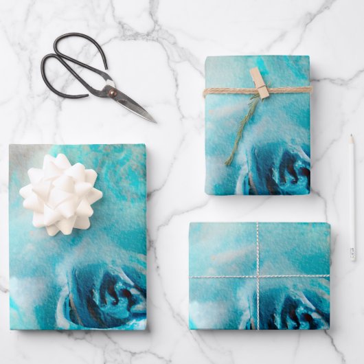 Feuille De Papier Cadeau Un Shabby Bleu Chic Ephemera Design Series 7 (Recto)