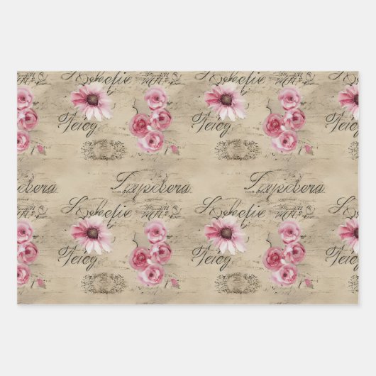 Feuille De Papier Cadeau Une Ephemera Design Series 20 (Devant 3)