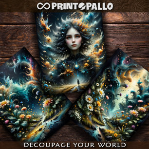 Feuille De Papier Cadeau Une fille de rêve se faisant face dans le futur