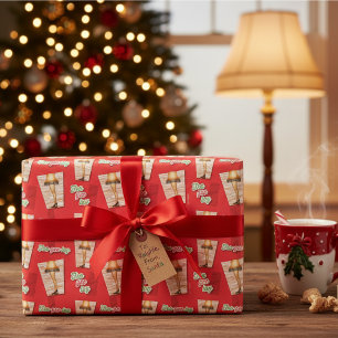 Feuille De Papier Cadeau Une histoire de Noël   Motif de lampes à lèvres