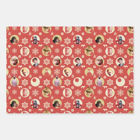 Feuille De Papier Cadeau Une histoire de Noël Rétro Snowflake Motif (Devant 3)