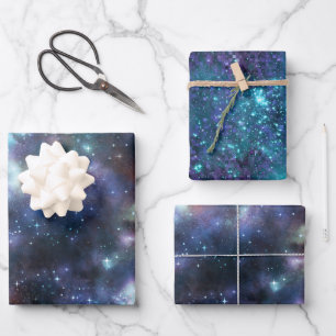 Feuille De Papier Cadeau Une série de design Galaxie scintillante 3