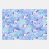 Feuille De Papier Cadeau Unicorne blanche violette (Devant)