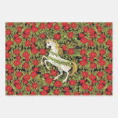 Feuille De Papier Cadeau Unicorne de Noël (Devant 2)