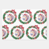 Feuille De Papier Cadeau Unicorne magique de Noël (Devant 3)