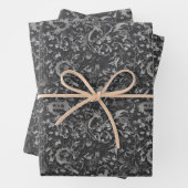 Feuille De Papier Cadeau Unique Dark Gothique Neural Fractal Design (En situation)