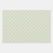 Feuille De Papier Cadeau Unique Pastel Gris Beige & Blanc Polka Motif (Devant)