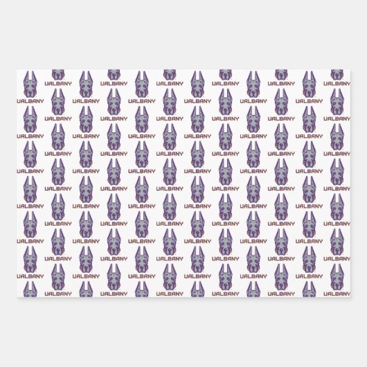 Feuille De Papier Cadeau Université d'Albany Great Danes (Devant 3)