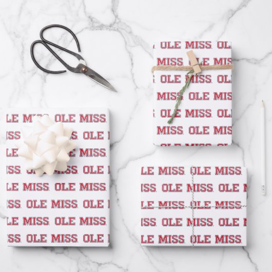 Feuille De Papier Cadeau Université du Mississippi | Ole Miss Wordmark (Recto)