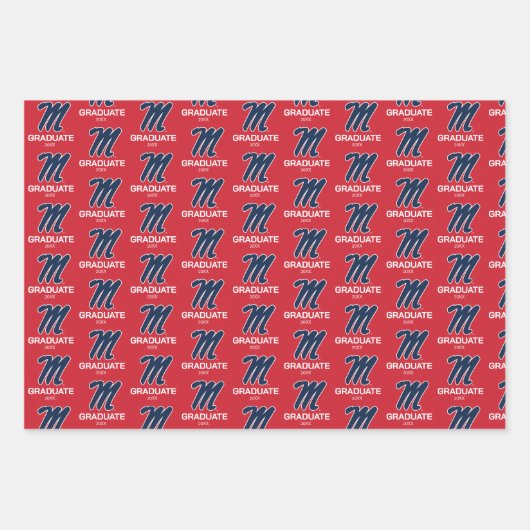 Feuille De Papier Cadeau Université du Mississippi | Script M (Devant 2)