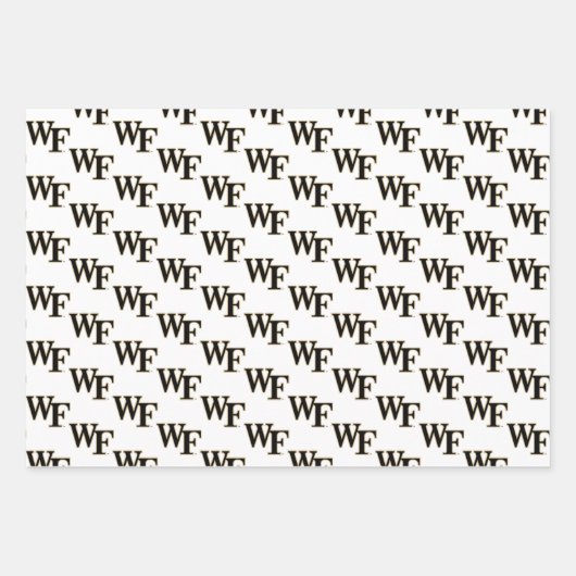 Feuille De Papier Cadeau Université Wake Forest | WF (Devant 2)