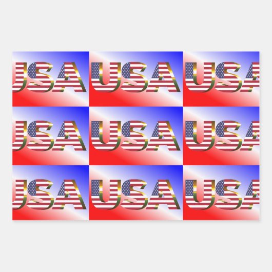 FEUILLE DE PAPIER CADEAU USA (Devant 3)