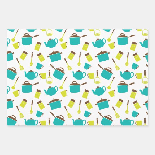 Feuille De Papier Cadeau Ustensiles de cuisine, Vaisselle, Couverts, Articl (Devant)