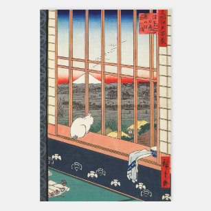 Feuille De Papier Cadeau Utagawa Hiroshige - Champs de riz Asakusa