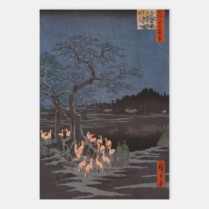 Feuille De Papier Cadeau Utagawa Hiroshige - Le réveillon du Nouvel An tire