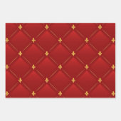 Feuille De Papier Cadeau Vacances Art Nouveau rouge et or (Devant)