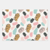 Feuille De Papier Cadeau Vacances Blue Pink Pastel Leopard Spots (Devant 2)