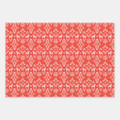 Feuille De Papier Cadeau Vacances Cheval Scandinave Rouge et Bleu (Devant 2)