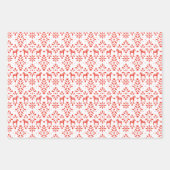 Feuille De Papier Cadeau Vacances Cheval Scandinave Rouge et Bleu (Devant)