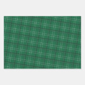Feuille De Papier Cadeau Vacances classiques en gras plaid vert vif (Devant 2)