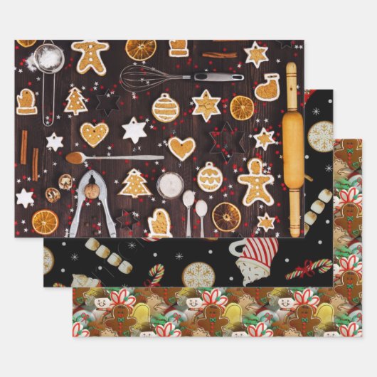 Feuille De Papier Cadeau Vacances Cookies & Café (Lot)
