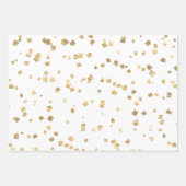 Feuille De Papier Cadeau Vacances de Noël blanc et or (Devant 3)
