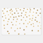 Feuille De Papier Cadeau Vacances de Noël blanc et or (Devant)