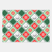 Feuille De Papier Cadeau Vacances de Noël de golf uniques (Devant 2)
