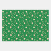 Feuille De Papier Cadeau Vacances de Noël Gold Stars (Devant 3)