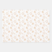 Feuille De Papier Cadeau Vacances de Noël Gold Stars (Devant)