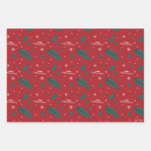 Feuille De Papier Cadeau Vacances de Noël Holly Motif (Devant 3)