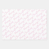 Feuille De Papier Cadeau Vacances de Noël noir, blanc, rose (Devant 3)