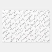 Feuille De Papier Cadeau Vacances de Noël noir, blanc, rose (Devant)