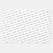 Feuille De Papier Cadeau Vacances de Noël noir et blanc (Devant 3)