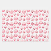 Feuille De Papier Cadeau Vacances de Noël Pink Retro (Devant 2)