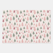 Feuille De Papier Cadeau Vacances de Noël Pink Retro (Devant 3)