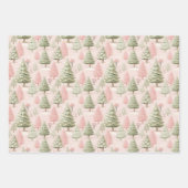 Feuille De Papier Cadeau Vacances de Noël Pink Retro (Devant)